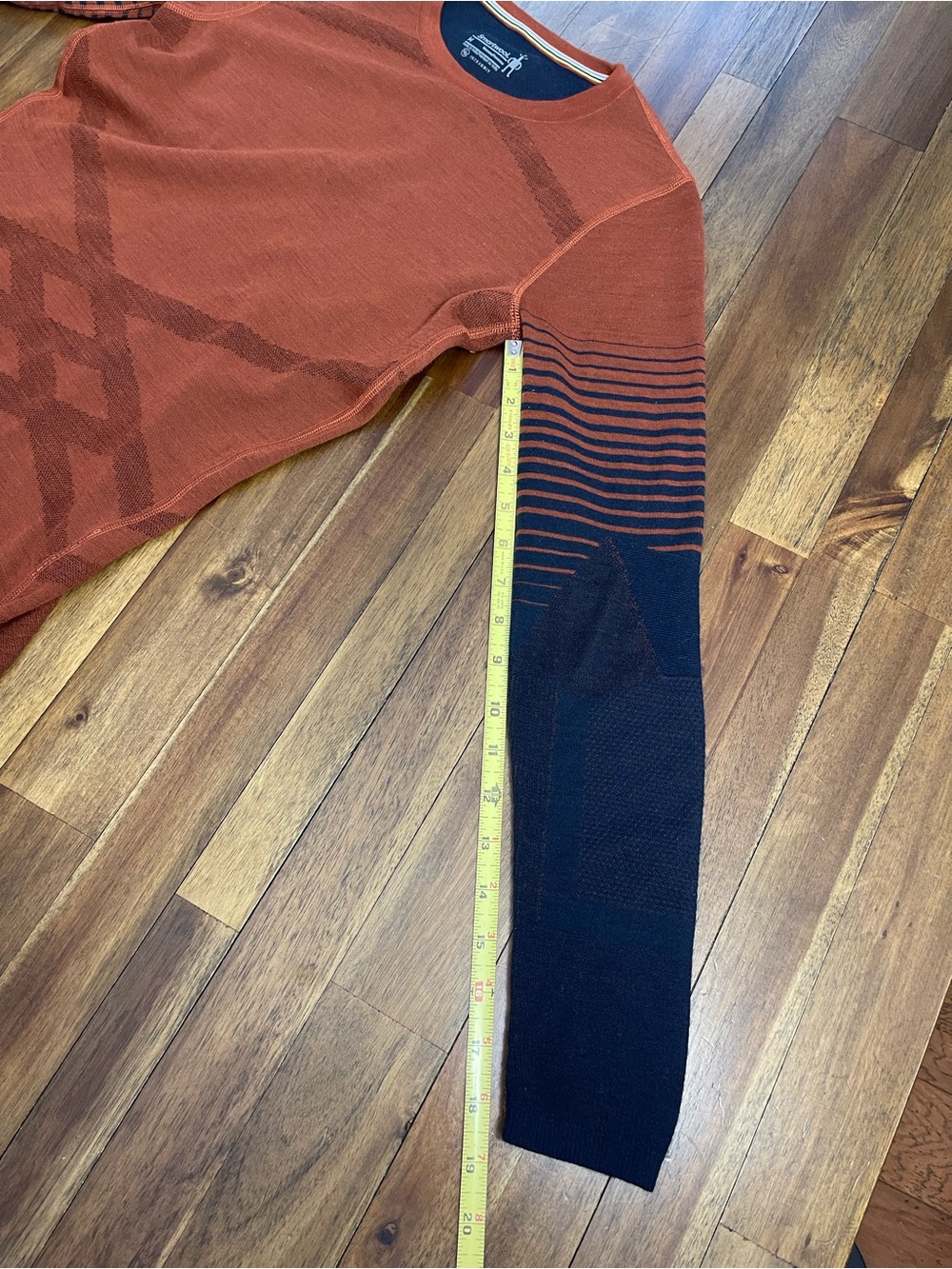 Smartwool Intraknit Rust Orange & Navy Long Sleeve Knit Top Women’s Size Medium - Picture 10 of 10